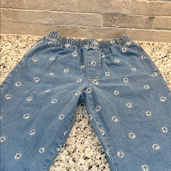 BDG Blue and White Straight Leg Pants with Unique Pattern - Picture 9 of 11